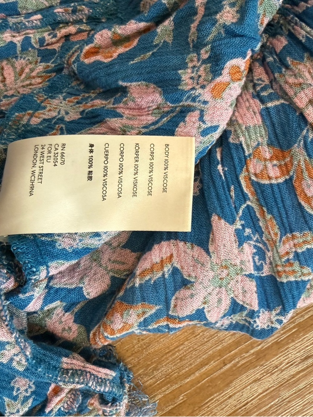 Free People Take Me With You Ruffle Mini Dress in Blue Fruit Punch Combo - Picture 7 of 9